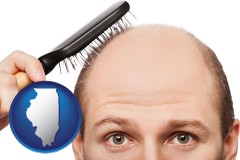 illinois a balding man brushing his hair