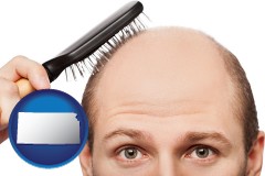 kansas a balding man brushing his hair