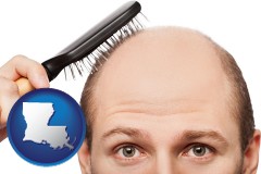 louisiana a balding man brushing his hair