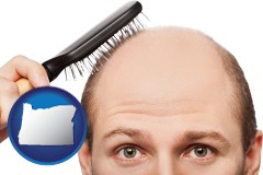 oregon a balding man brushing his hair
