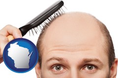wisconsin a balding man brushing his hair